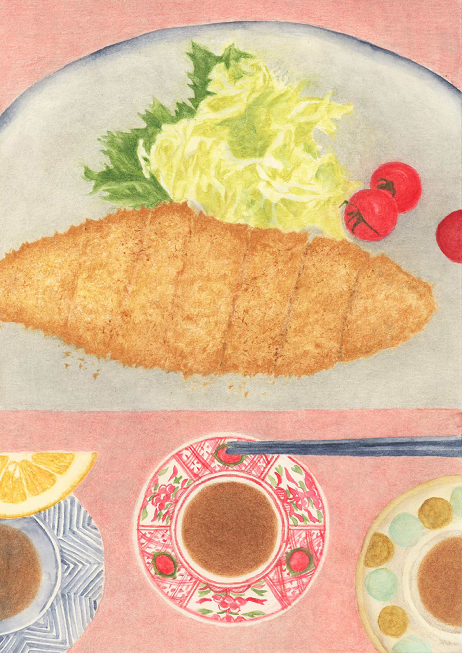 とんかつ定食イラスト